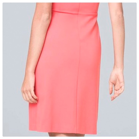 NWT WHBM TEA ROSE EMPIRE-WAIST V-NECK SHEATH DRESS - Picture 7 of 12